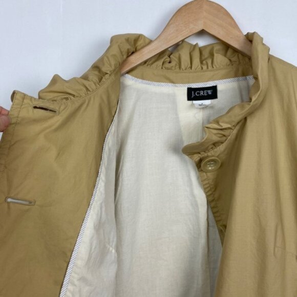 J.Crew 8 Frenchie Slicker Lightweight Jacket Coat Khaki Vintage - Picture 9 of 14